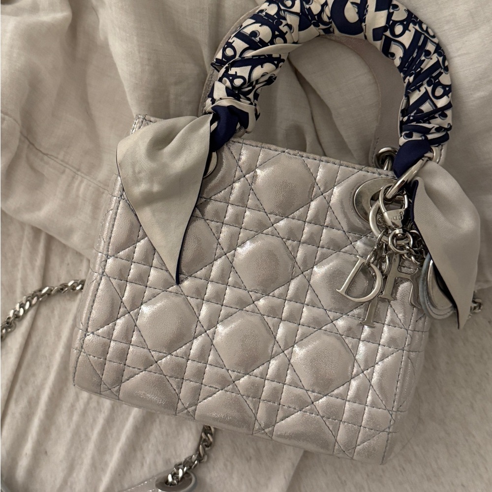 Elegant Silver Designer Handbag